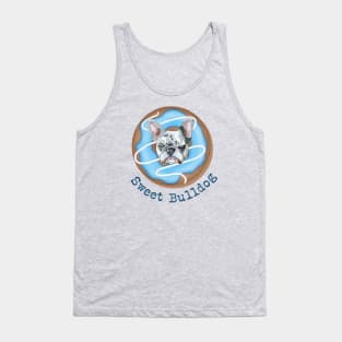 Sweet Bulldog and donut with blue glaze Tank Top
